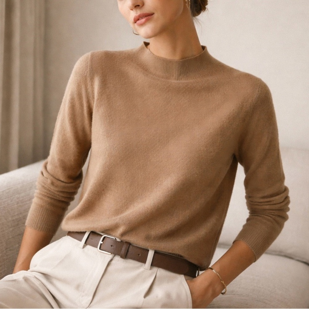 JARBO Camel Wool‎ Cashmere Rollneck Sweater